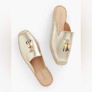 Talbots LIZZY METALLIC NAPPA ESPADRILLE MULES